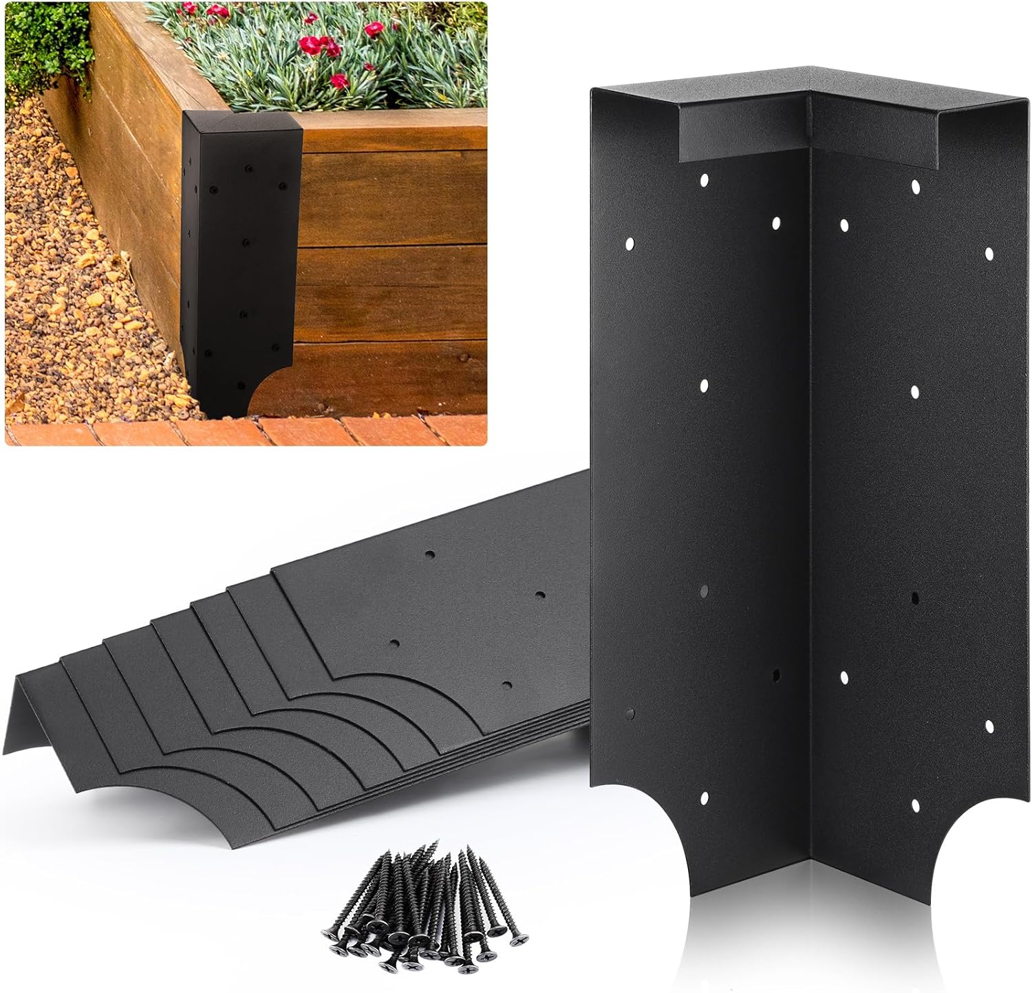 Raised Garden Bed - 야외 채소밭용 금속 검정색 높이 조절형