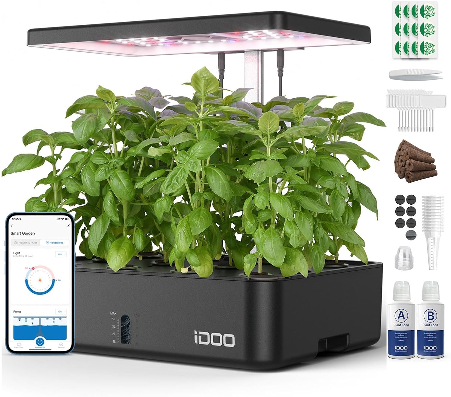 Hydroponic Kit - 12포드 와이파이 수경재배 시스템 실내 정원