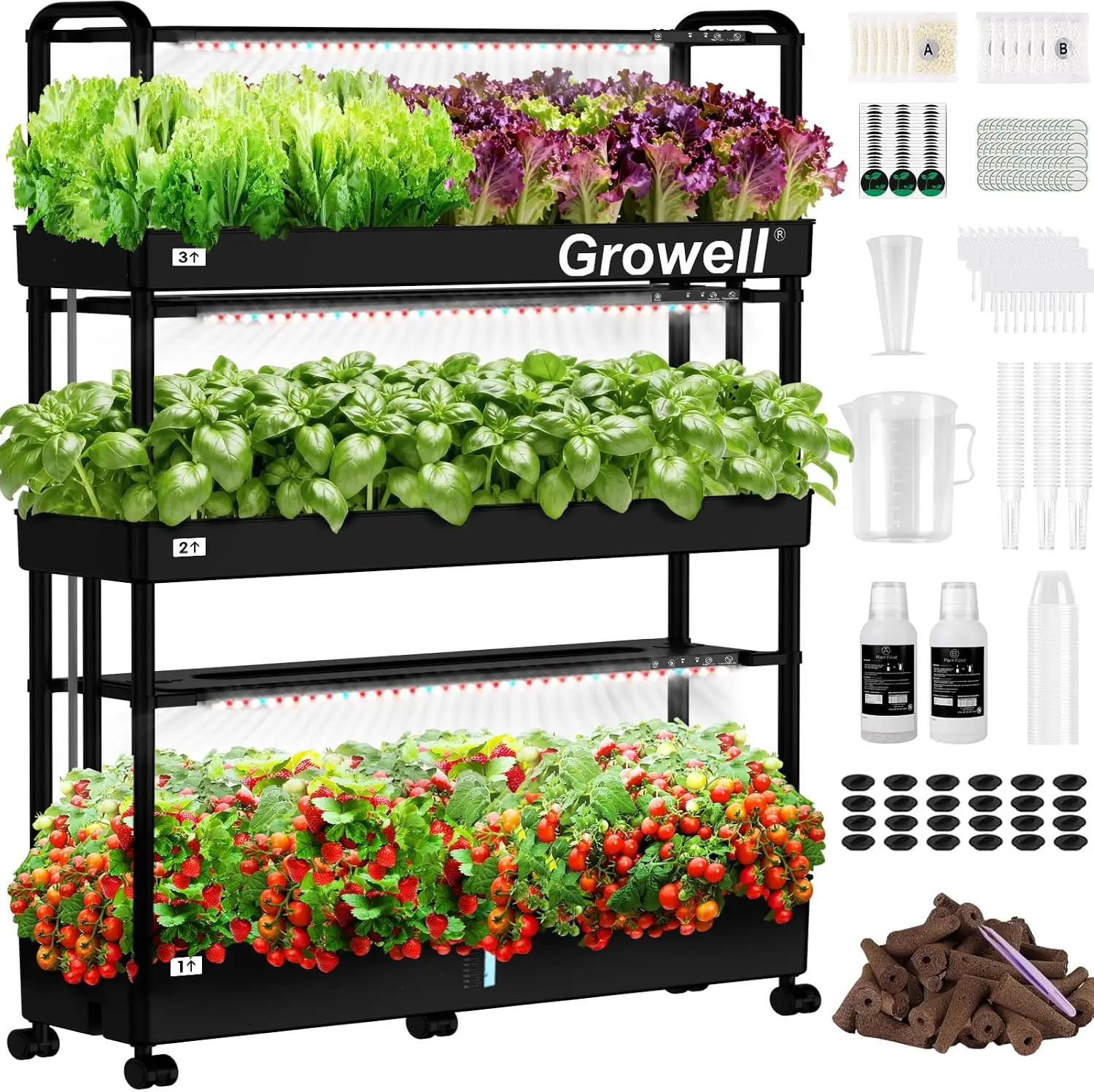 Hydroponic Kit - 대형 수경재배 시스템 키트, 90개의 화분이
