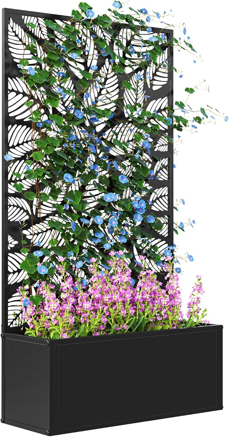 Raised Garden Bed - 금속 재질의 돌출형 정원 화단(등나무가 달린