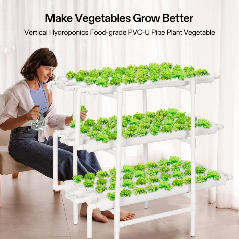 수직 수경 재배 시스템, 다층 파이프형 재배대, 잎채소 - Hydroponic Kit 리뷰 및 가격