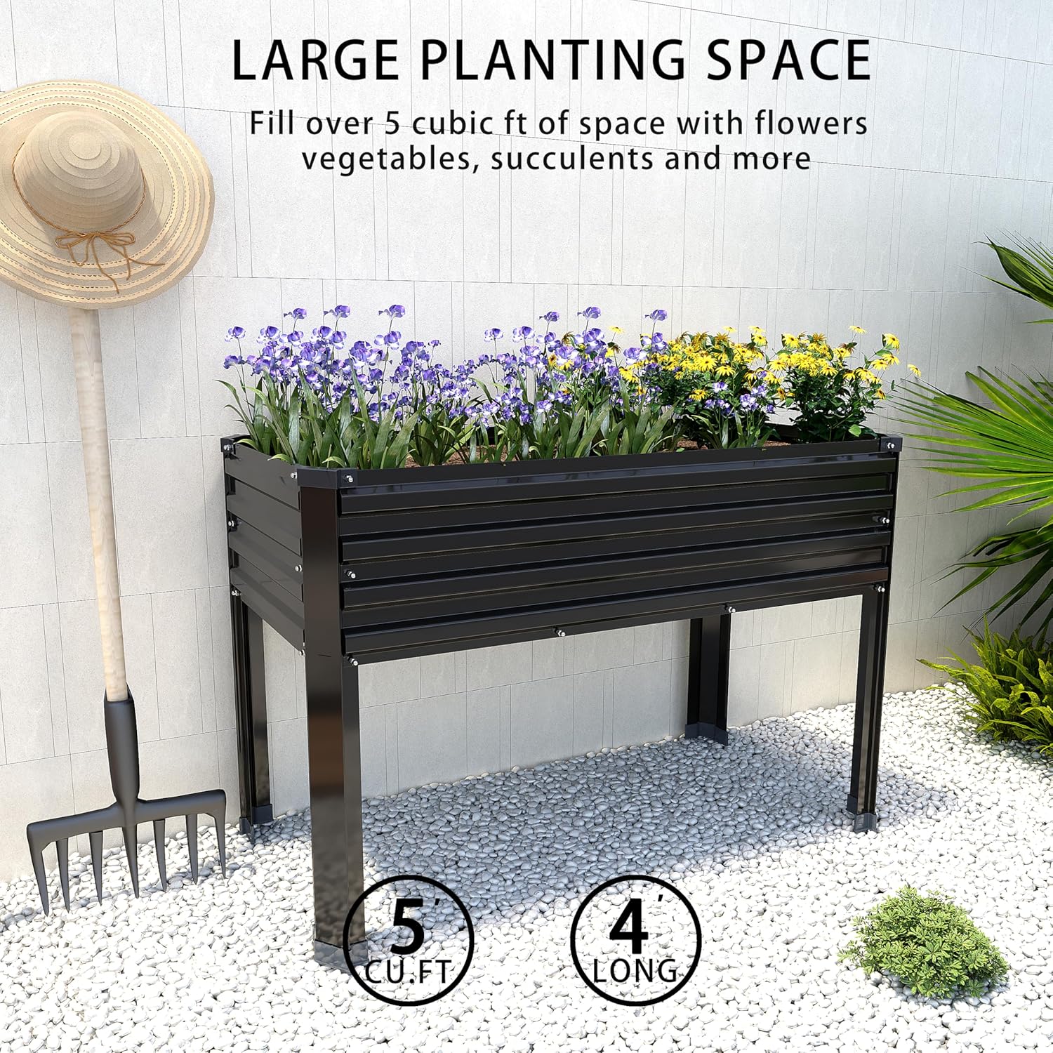 다리가 있는 아연 도금된 높이형 정원용 화분 2개, 뒷 - Raised Garden Bed 리뷰 및 가격
